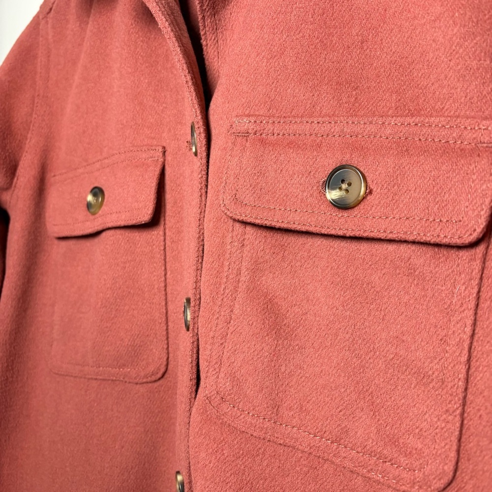 Old Navy Soft-Brushed Utility Shacket Rusty Red Women’s Sz Small Shirt Jacket - Picture 5 of 10
